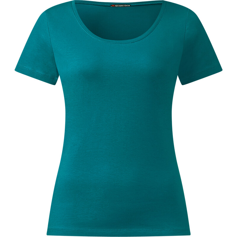 Street One - T-shirt à encolure arrondie biologique Clia - paradise green