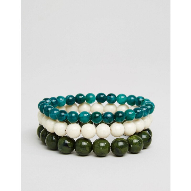 ASOS - Lot de bracelets en perles avec turquoises - Multi
