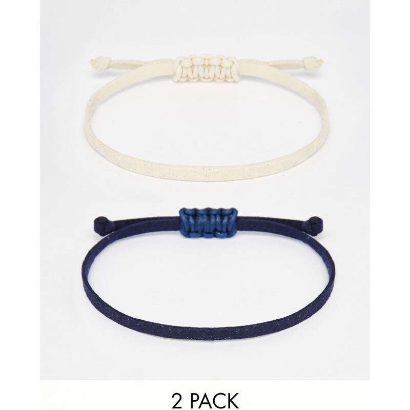ASOS - Lot de bracelets à cordelette - Multi