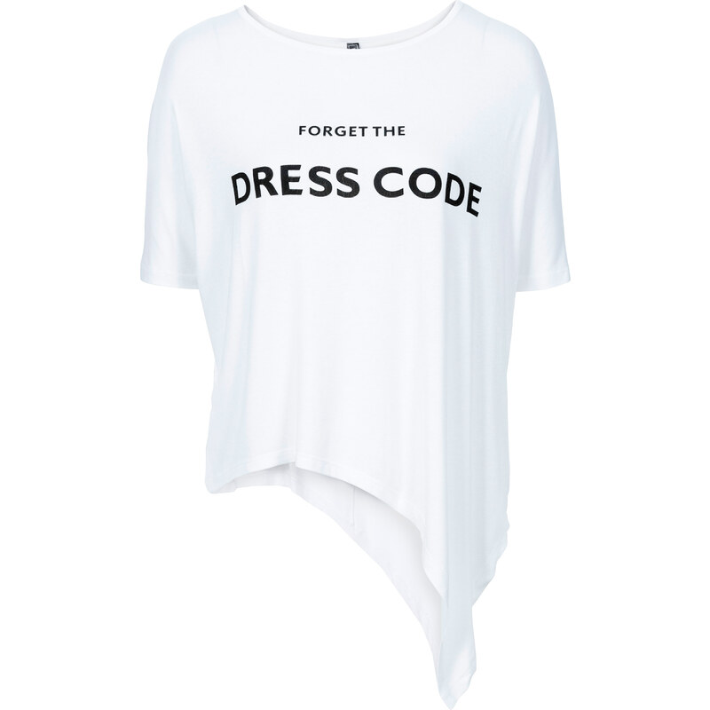 RAINBOW T-shirt asymétrique blanc manches 3/4 femme - bonprix