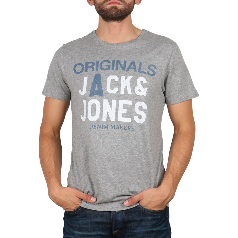 Jack & Jones Tee-shirt T-shirt Masum Gris Clair Homme