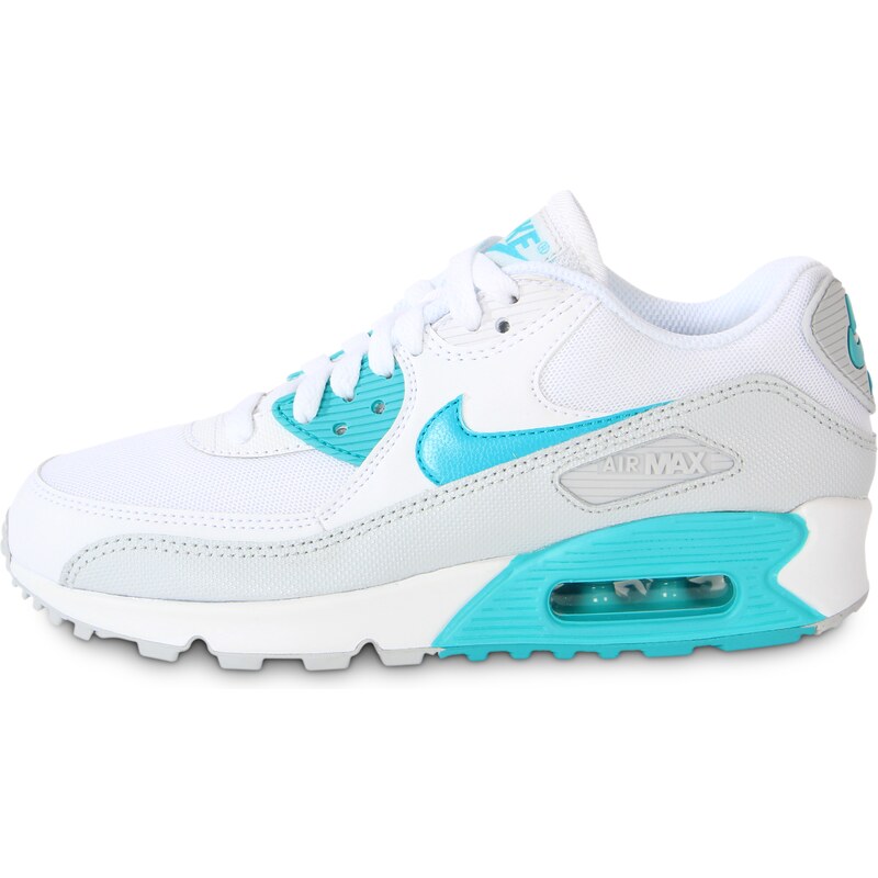 Nike Air Max 90 Essential Blanche Turquoise Baskets/Running Femme