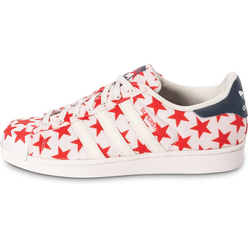 adidas Baskets/Tennis Superstar Shell Toe Star Pack Blanche Et Rouge Homme