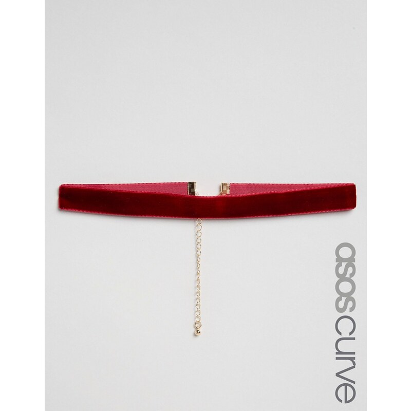 ASOS CURVE - Collier court basique en velours - Rouge