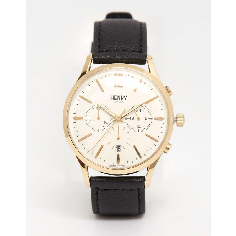 Henry London - Westminster - Montre chronographe à bracelet en cuir - Noir