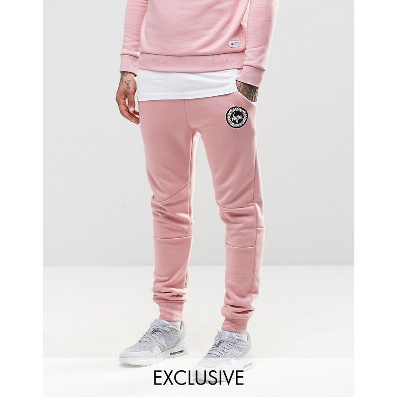 Hype - Pantalon de survêtement skinny avec logo armoiries - Rose