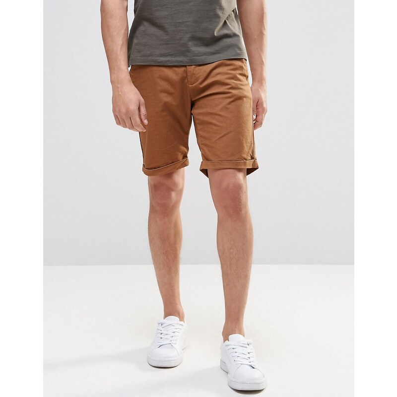 Pull&Bear - Short coupe slim - Rouille - Rouge