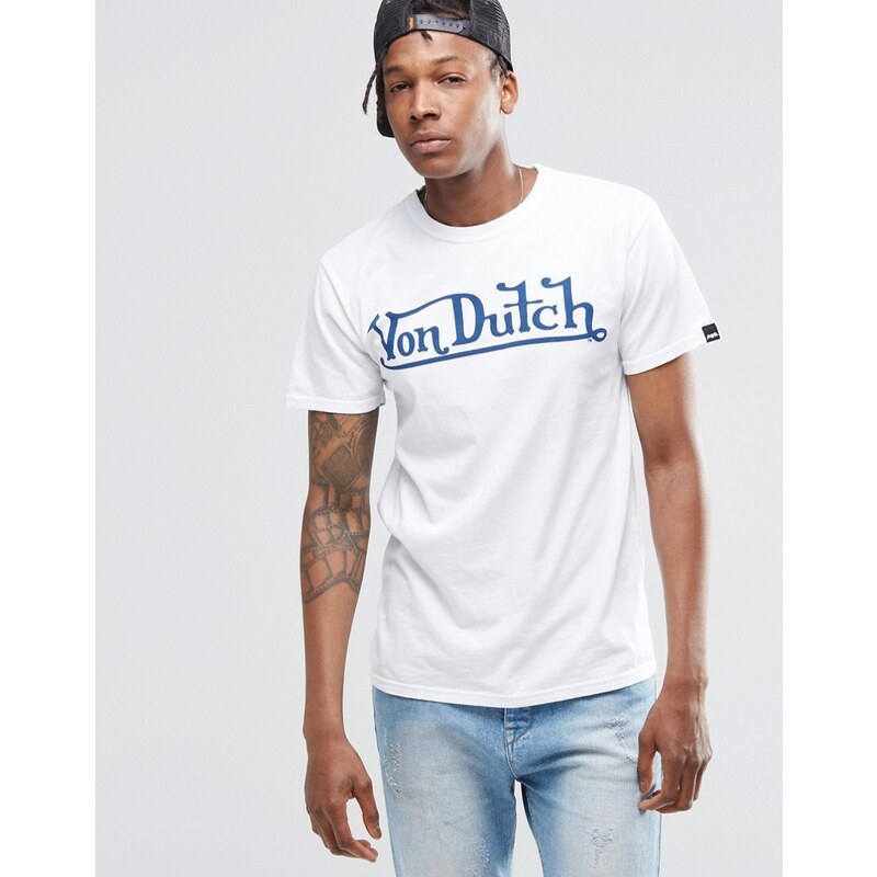 Von Dutch - T-shirt avec grand logo - Blanc