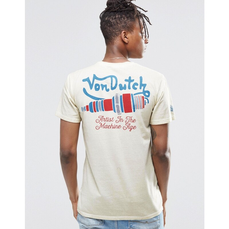 Von Dutch - T-shirt avec petit logo - Taupe