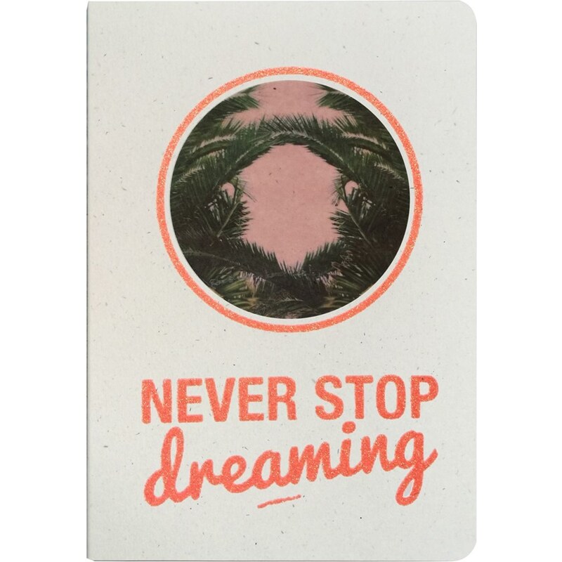 The Cool Company Never stop dreaming - Carnet paillettes et visuel - orange