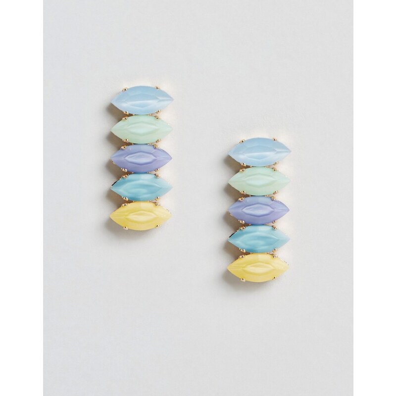 Krystal - Boucles d'oreilles à cristaux Swarovski arc-en-ciel pastel - Multi