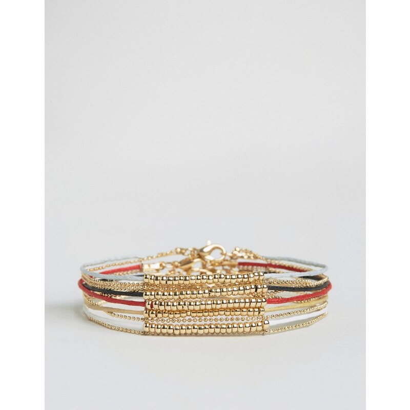 ASOS - Lot de bracelets légers avec perles dorées - Multi