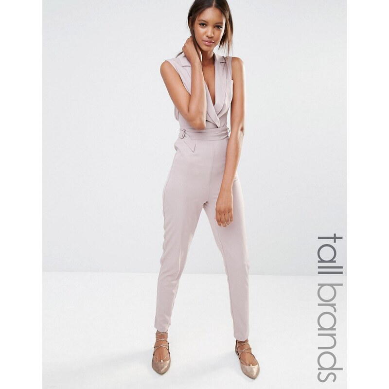 Missguided Tall - Combinaison style smoking - Gris