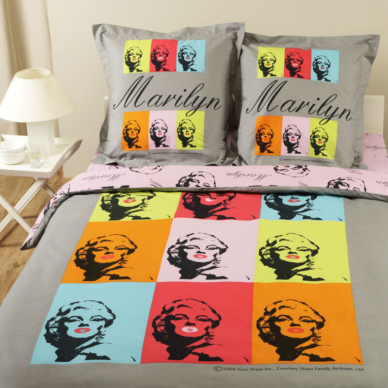 Parure housse de couette 100% coton - Marilyn Monroe Multicolor - nr 6 - 240x220 cm + 2 taies d'oreiller 65x65 cm