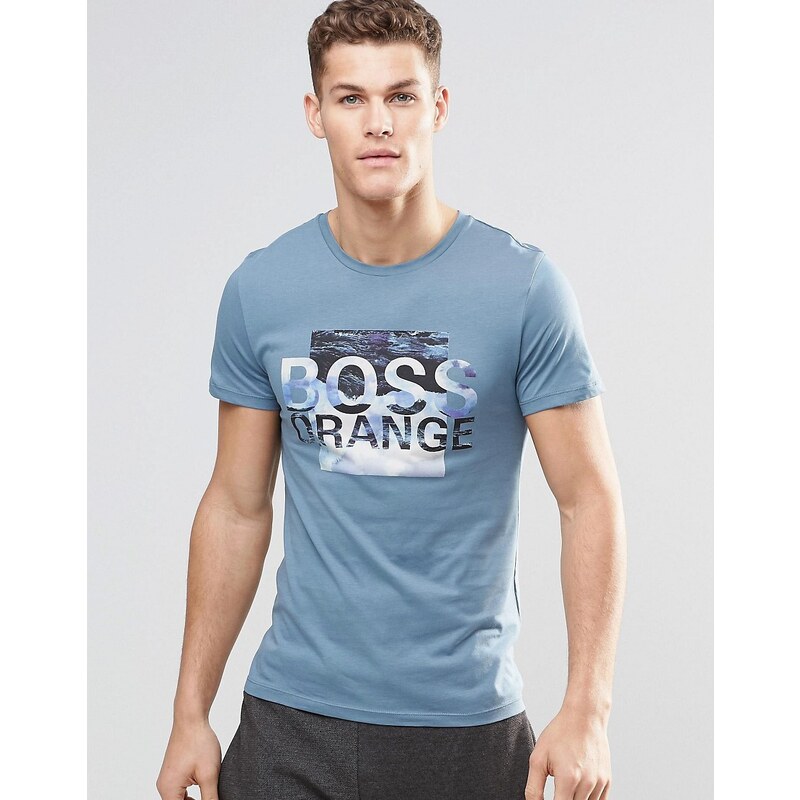 BOSS Orange - T-shirt imprimé logo - Bleu - Bleu