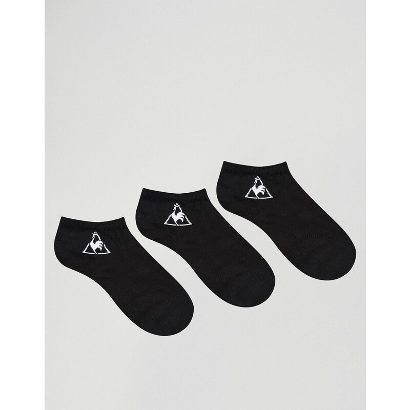 Le Coq Sportif - Lot de 3 paires de socquettes avec logo - Noir