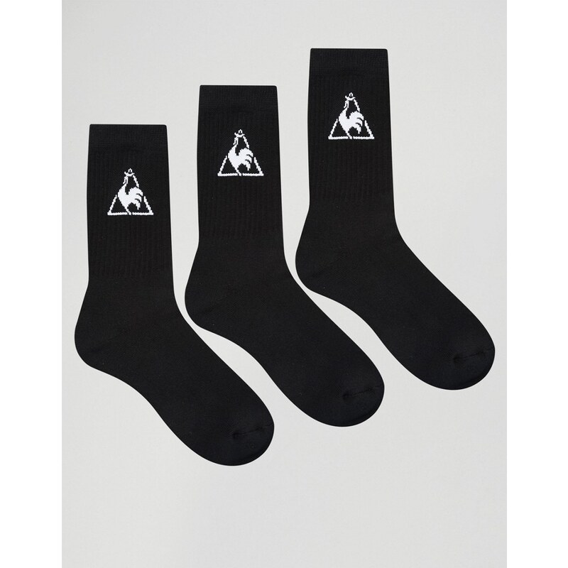 Le Coq Sportif - Lot de 3 paires de chaussettes avec logo - Noir