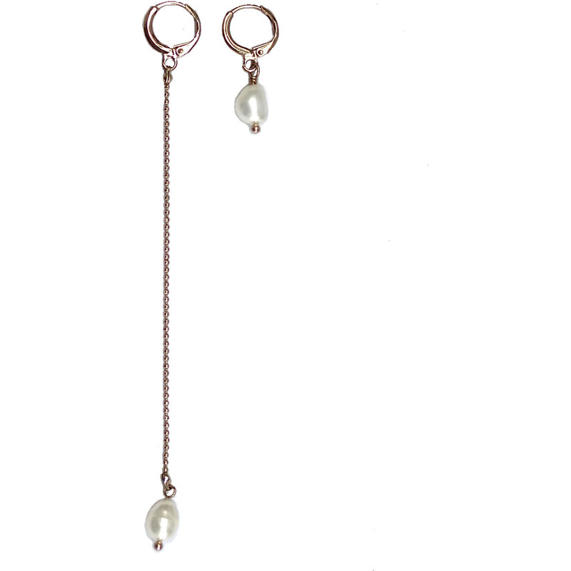 Isabelle Zumbrunn Boucles d'Oreilles Perles Minimalistes Asymmétriques - Pluie