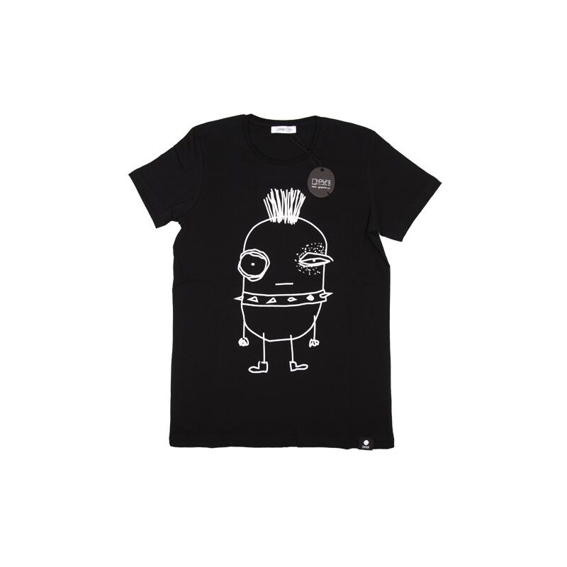 T-shirt Noir Imprimé - Quipster Punk