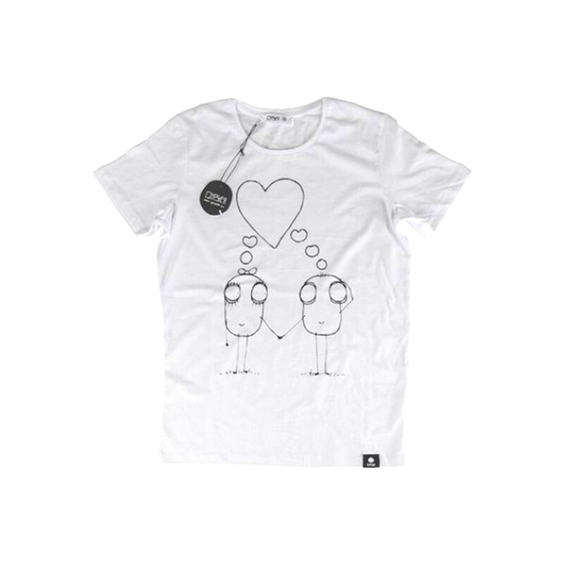 T-shirt Blanc Imprimé - Quipster Love