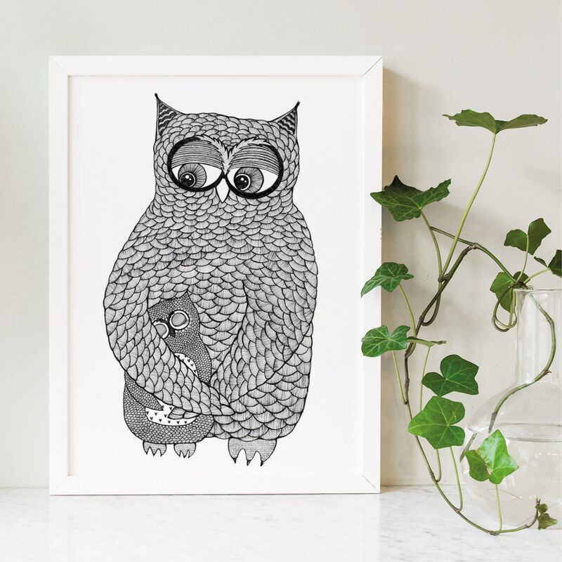 Tovelisa Affiche - Owl Hug