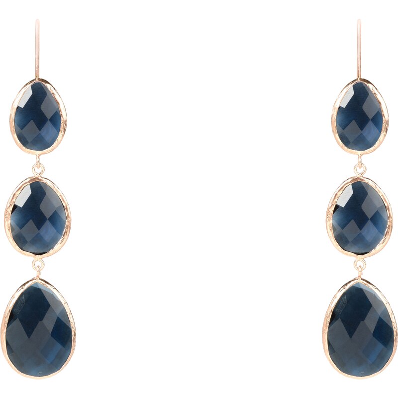 Latelita London Boucles d'Oreilles Pendantes Bleues - Sapphire Hydro Triple Drop