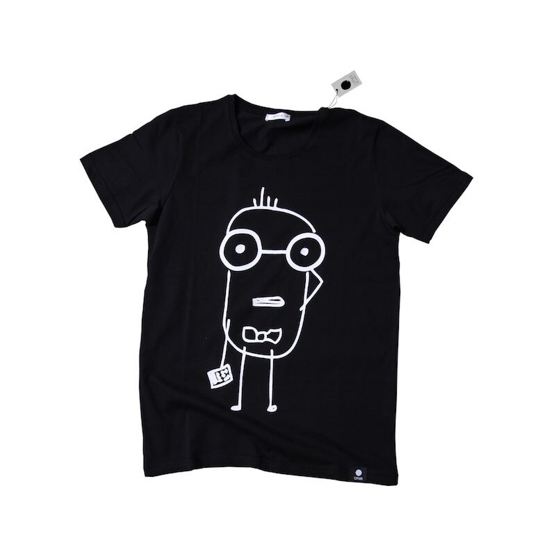 T-shirt Noir Imprimé - Quipster Nerd