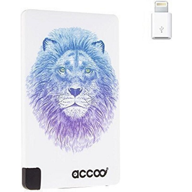 Accoo Chargeur nomade design Lion pour Smartphone - blanc