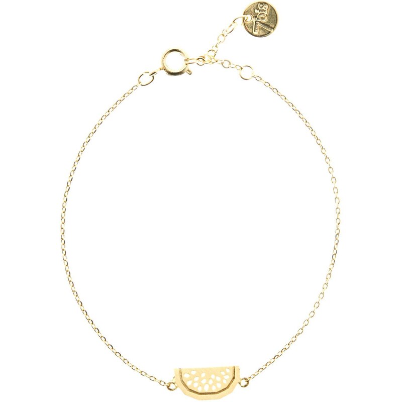 7 bis Bracelet chaîne pendentif pastèque - doré