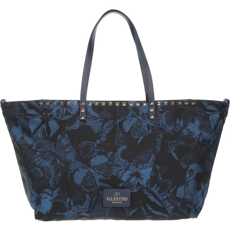Valentino Sacs portés main, Studded Shopping Bag Butterfly Blue en bleu