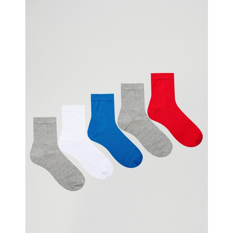 ASOS - Lot de 5 pairde chaussettes basses de couleurs vives - Multi