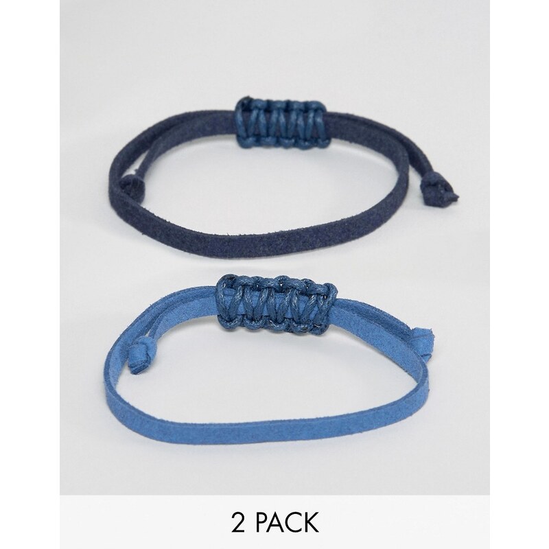 ASOS - Lot de bracelets à cordelette - Bleu