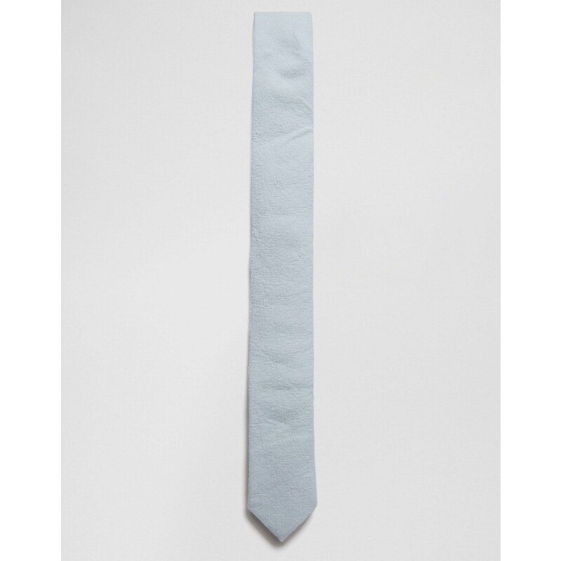 ASOS - Cravate en lin mélangé - Bleu clair - Bleu