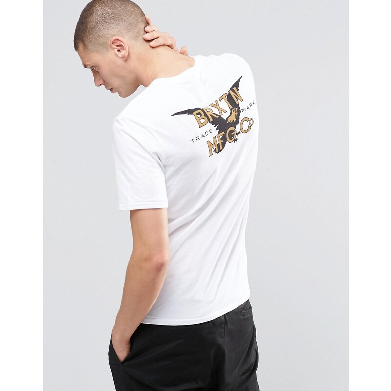 Brixton - T-shirt avec imprimé oiseau au dos - Blanc