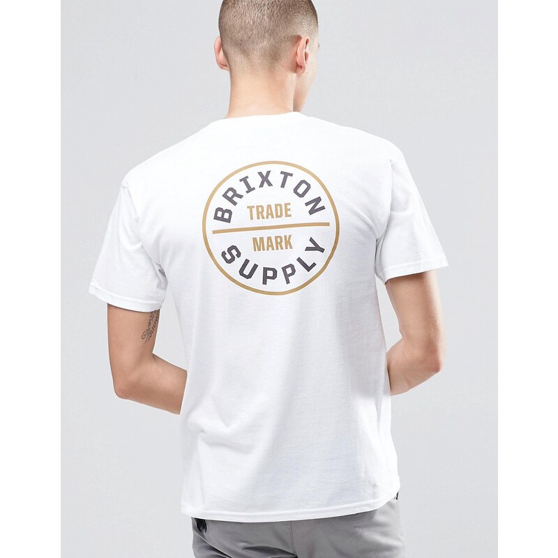 Brixton - T-shirt avec logo au dos - Blanc