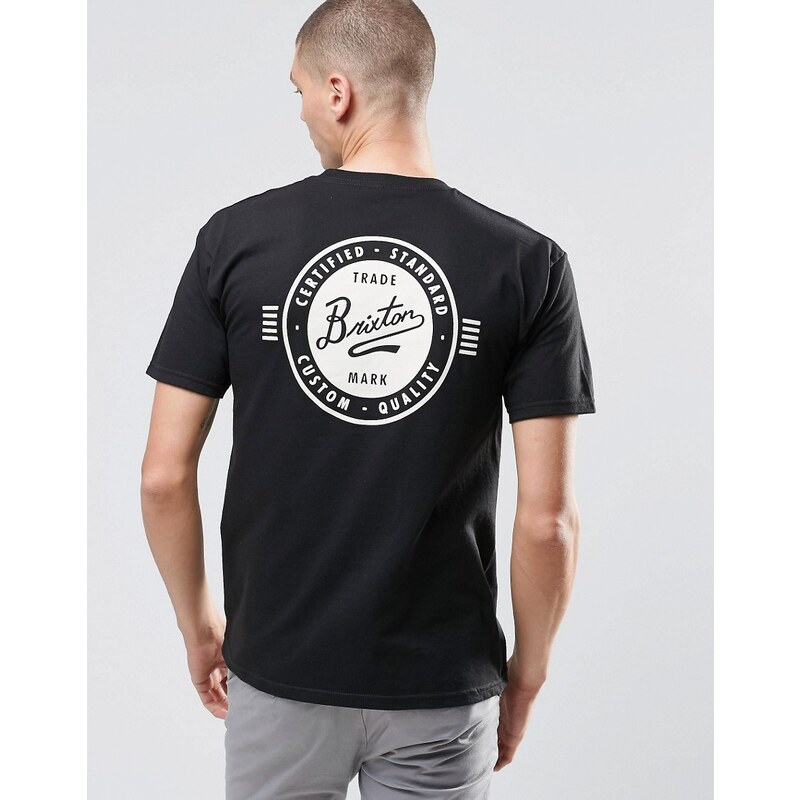Brixton - T-shirt à imprimé rétro au dos - Noir