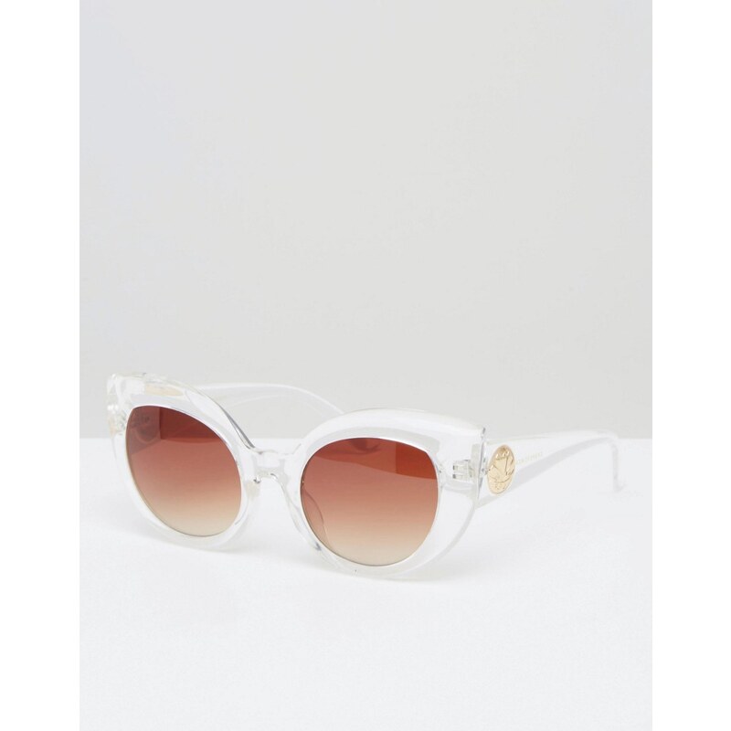 Crap Eyewear - Lunettes de soleil yeux de chat oversize à monture transparente - Clair