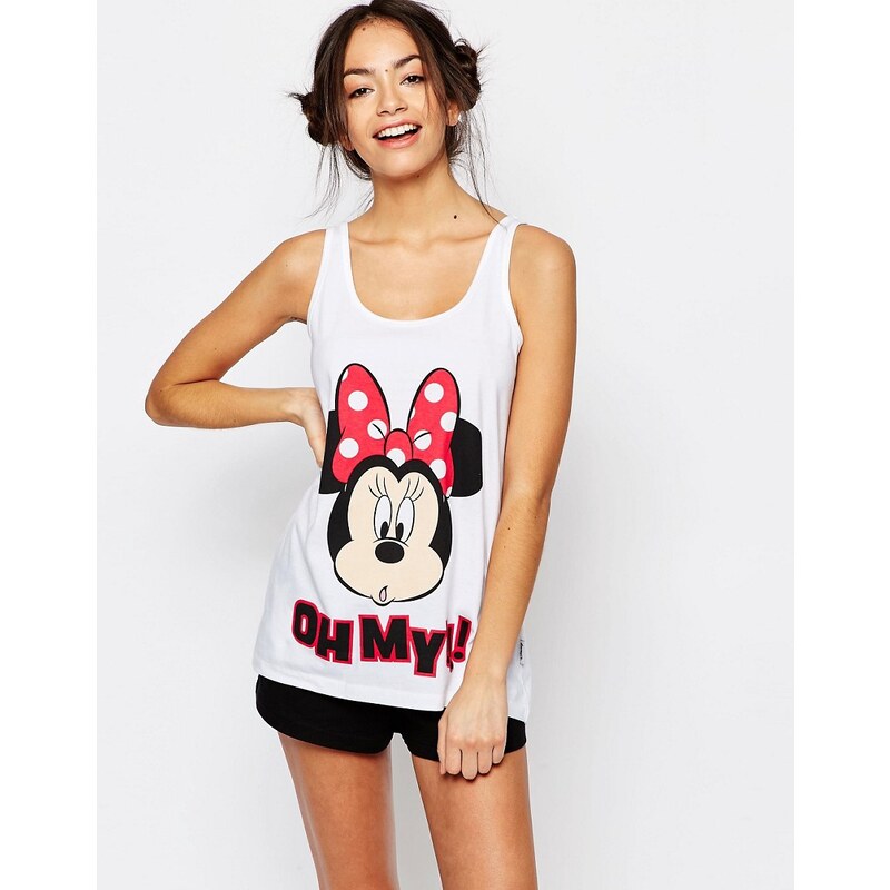 Missimo - Disney - Pyjama à imprimé Minnie avec short - Rouge