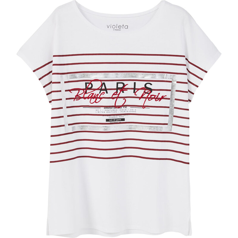 Violeta BY MANGO T-Shirt Coton Message