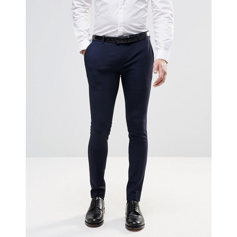 ASOS - Pantalon habillé ultra skinny - Bleu marine - Bleu marine