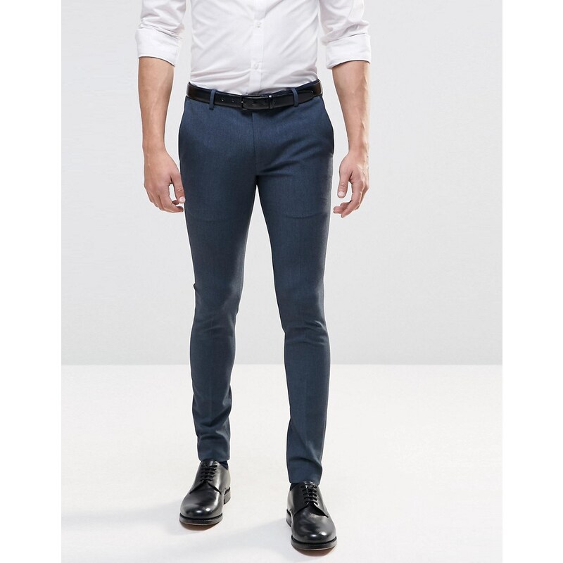 ASOS - Pantalon habillé super skinny - Bleu - Bleu