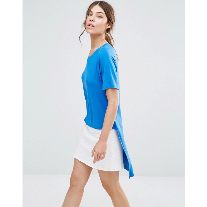 Good Vibes Bad Daze - T-shirt à ourlet asymétrique - Bleu