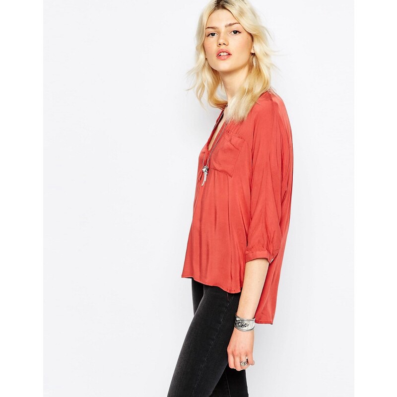 Only - Fallow - Blouse à boutons - Rouge