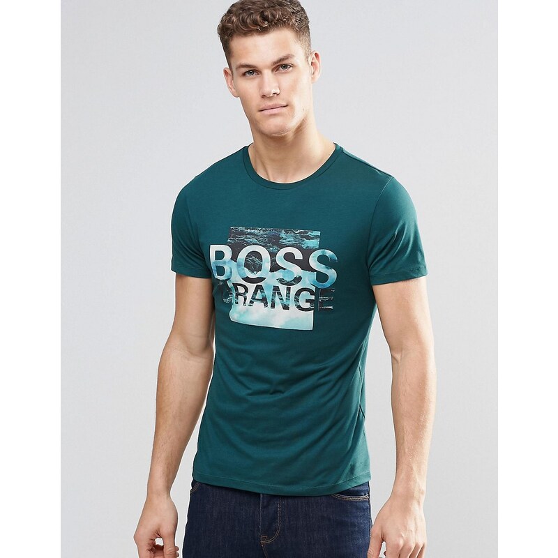 BOSS Orange - T-shirt avec logo imprimé - Vert - Vert