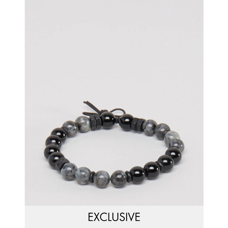 Icon Brand - Bracelet de perles - Gris - Exclusivité ASOS - Gris