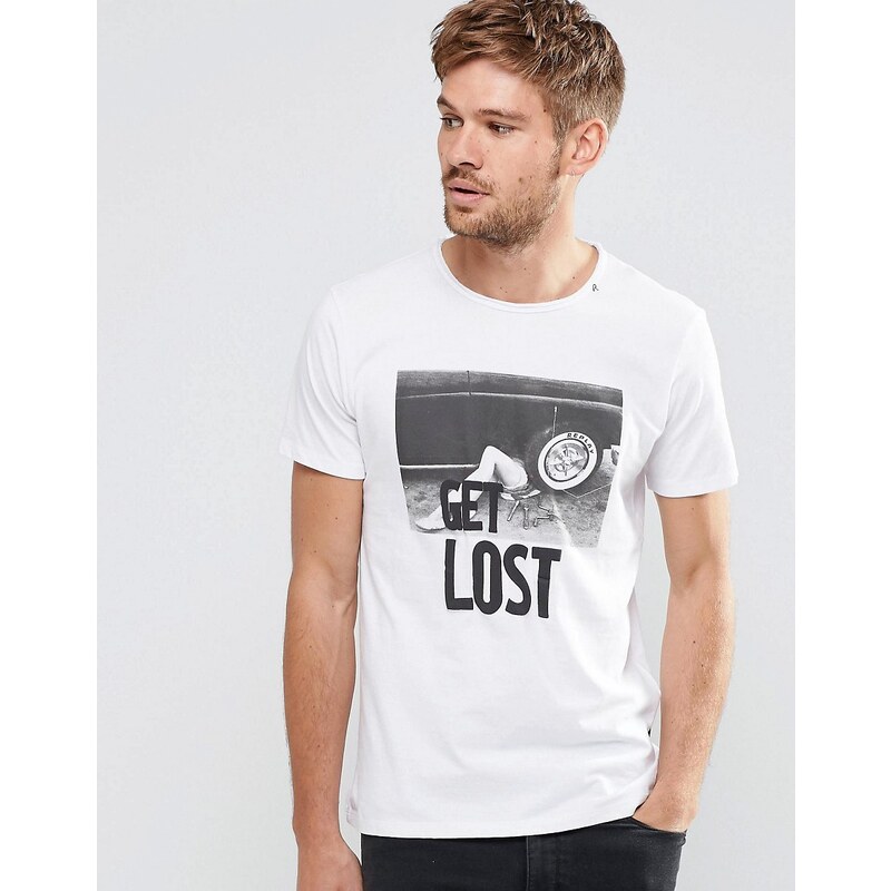 Replay - Get Lost - T-shirt imprimé - Blanc - Blanc