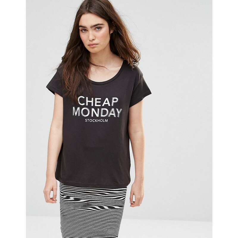 Cheap Monday - Have - T-shirt avec logo - Noir