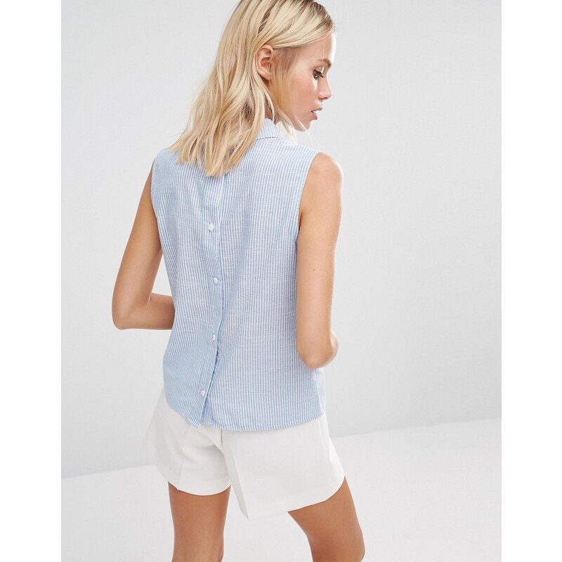 Fashion Union - Chemise boutonnée au dos avec col - Bleu