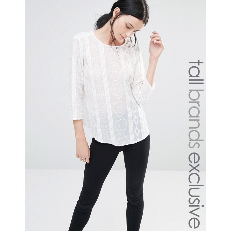 Y.A.S Tall - Coco - Blouse brodée - Blanc