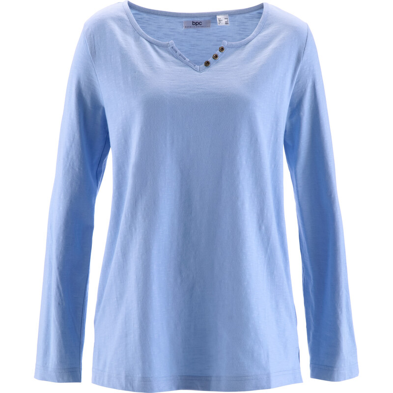 bpc bonprix collection T-shirt manches longues en fil flammé bleu femme - bonprix